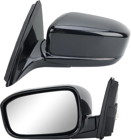 Right Passenger Side Mirror Compatible with Honda Accord 2003 2004 2005 2006 2007 Non-Heated Manual Folding Power Glass Door Mirrors Paintable Black Partslink #HO1321152 in Kuwait