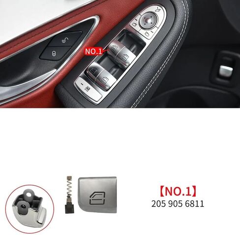 for W205 W253 Car Power Window Switch Button Cover Cap Replacement for Benz C GLC Class Coupe C180 C200 C250 GLC300(No.3) in Saudi Arabia