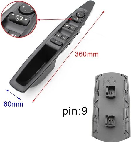 Power Window Control Switch Car Window Lifter Switch for Citroen C4 2004-2007 2008 2009 2010(Automatic Rearview) in Saudi Arabia