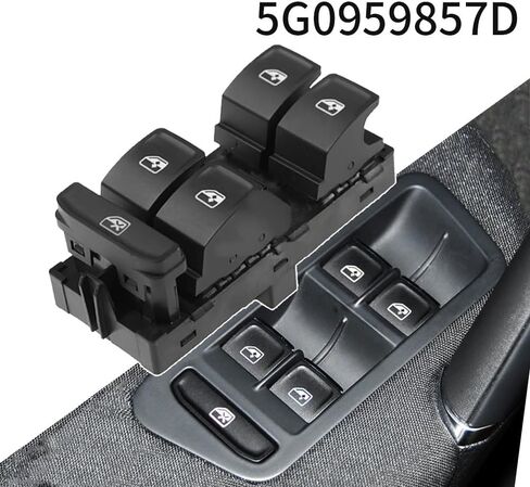 5G0959857C 5G0959857D مفتاح رافع النافذة الرئيسي من الكروم لسيارة VW Golf MK7 Passat B8 Tiguan Touran لـ Seat Leon 5GG959857(Chrome-5G0959857C) in Saudi Arabia