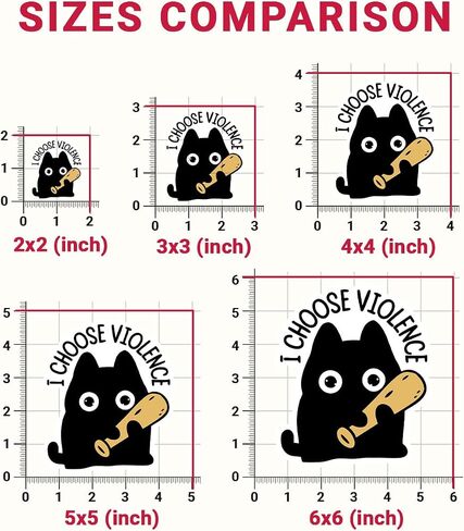 3 Pcs I Choose Violence Sticker, Cute Black Cat Sticker, Funny Bumper Sarcastic Water Assistant Funny Quotes Stickers - Vinyl Stickers for Water Bottles Laptop Phone Car Window Helmet 3 Inches in Saudi Arabia