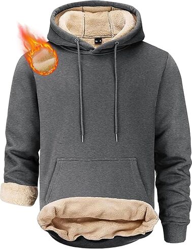 STICKON الرجال هوديس الصوف الدافئة البلوز الرباط مقنعين بلوزات بسيطة عارضة أساسيات سميكة هوديي in Kuwait