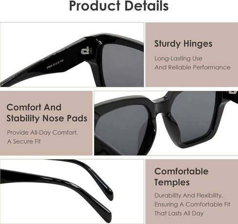 Sunglasses for Women & Men, Retro, Trendy Style, Large Rectangle Frame Sun Glasses JY631 in Saudi Arabia
