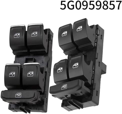 5G0959857C 5G0959857D مفتاح رافع النافذة الرئيسي من الكروم لسيارة VW Golf MK7 Passat B8 Tiguan Touran لـ Seat Leon 5GG959857(Chrome-5G0959857C) in Saudi Arabia