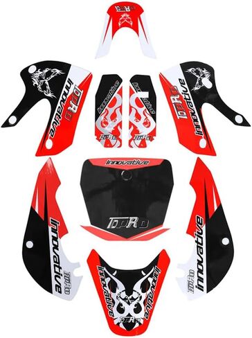 Decals Graphic Stickers Kit Plastic Body Fender Fairing Sticker for Dirt Pit Bike KLX110 4 Stroke 2002-2009 DRZ110 4 Stroke 2003-2006 KX65 Atomik Thumpstar Pitpro 140cc 150cc 160cc 200cc 250cc (Red) in Saudi Arabia