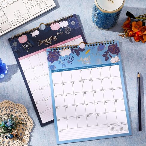 تقويم حائط 2025 - تقويم 2025، تقويم حائط من يناير 2025 إلى ديسمبر 2025، 8.4 بوصة × 11 بوصة، ربط بسلك مزدوج، خطاف تعليق، العطلات in Kuwait