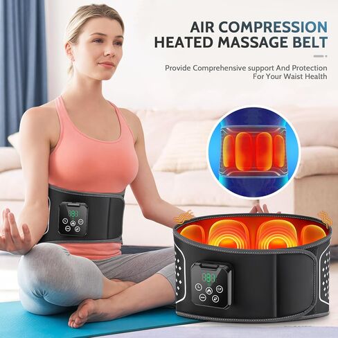 جهاز تدليك أسفل الظهر بدون سلك، وسادة تسخين لتخفيف الألم، مدلك بحزام قطني قابل للنفخ مع 3 اهتزازات و4 حرارة، 3 وسائد هوائية، ضغط هواء عميق للأنسجة وعلاج بالاهتزاز، هدايا للرجال والنساء in Kuwait