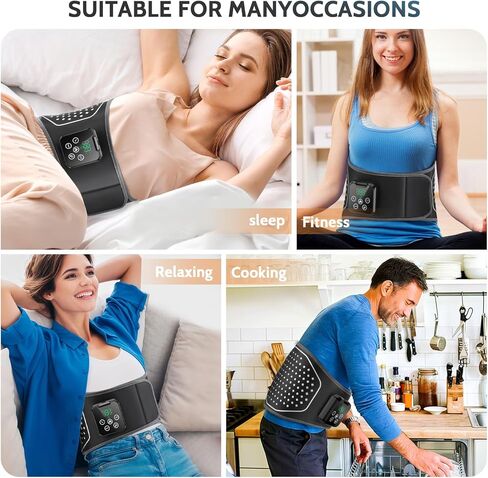 جهاز تدليك أسفل الظهر بدون سلك، وسادة تسخين لتخفيف الألم، مدلك بحزام قطني قابل للنفخ مع 3 اهتزازات و4 حرارة، 3 وسائد هوائية، ضغط هواء عميق للأنسجة وعلاج بالاهتزاز، هدايا للرجال والنساء in Kuwait