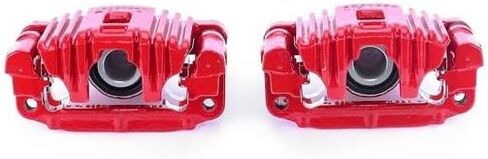 Power Stop Rear S4724 Pair of High-Temp Red Powder Coated Calipers For Oldsmobile Alero 1999-2004, Pontiac Grand Am 1999-2005 [Model Specific] in Saudi Arabia
