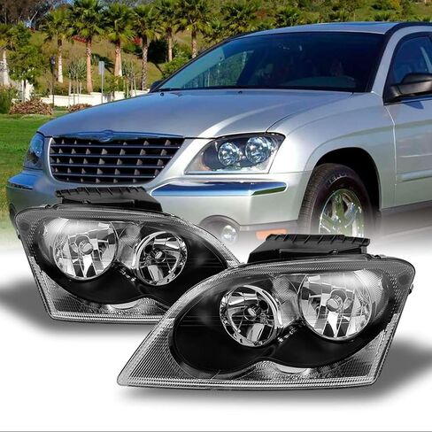 AKKON - For Chrysler Pacifica SUV Black Bezel Headlights Headlamp Front Lamps Replacement Left + Right Pair in Saudi Arabia