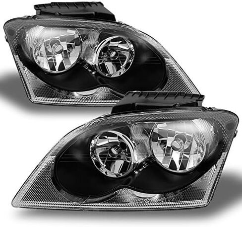 AKKON - For Chrysler Pacifica SUV Black Bezel Headlights Headlamp Front Lamps Replacement Left + Right Pair in Saudi Arabia