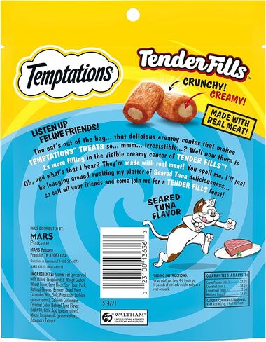 Temptations Tender Fills Crunchy and Soft Adult Cat Treats Roasted Chicken Flavor, 11.6 oz. Pouch in Kuwait