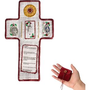 2025 Handmade Catholic Pocket Shrine with Built-in Silver Cross - Travel Altars, Spiritual Shelters and Meaningful Christian Gifts - Encourage Christian Spiritual Gifts for Church Friends and Family in Saudi Arabia