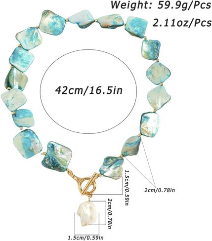 Chunky Seashell Necklace for Women Bikini Charm Sea Shell Swimsuit Beachy Necklaces Dainty Gold Beach Vacation OT Buckle Choker Blue Hawaii Jewelry in Kuwait