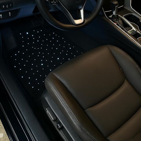 Starlight LED Car Floor Mats with Wireless Ambient Lighting - Waterproof Universal Fit Interior Lights for Cars, SUVs, Trucks - App & Remote Control RGB Fiber Optic Underglow, Anti-Slip Design in Saudi Arabia