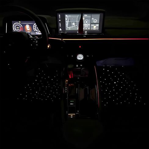 Starlight LED Car Floor Mats with Wireless Ambient Lighting - Waterproof Universal Fit Interior Lights for Cars, SUVs, Trucks - App & Remote Control RGB Fiber Optic Underglow, Anti-Slip Design in Saudi Arabia