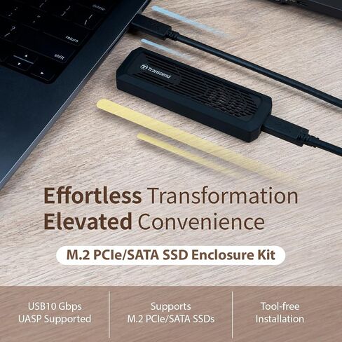 Transcend M.2 PCIe/SATA SSD Upgrade Kit, SSD Enclosure, Support 2230 2242 2280, Compatible with M Key/B+M Key, Type-A/Type-C - TS-CM10G in Saudi Arabia