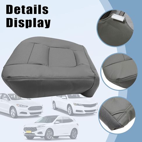 SecosAutoparts #E أغطية مقاعد جلدية مثقوبة باللون الرمادي المتوسط ​​للسائق والراكب والجزء السفلي والعلوي متوافقة مع Ford F250 F350 Lariat 2001 in Saudi Arabia