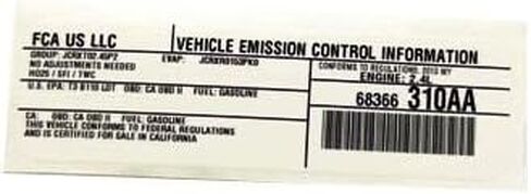 Mopar 68366310AA LABEL VEHICLE EMISSION CONTROL IN in Saudi Arabia