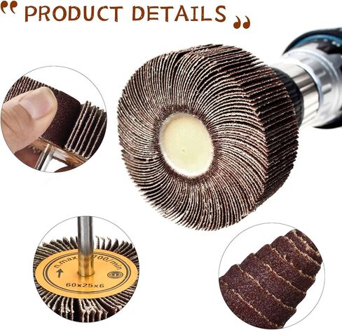 مجموعة أدوات الصنفرة ذات العجلات الكاشطة، 48 قطعة من ملحقات الصنفرة المثقاب، عجلة صنفرة ذات 80 حبيبة لمطحنة القالب، عجلة صنفرة ذات رفرف من ورق الصنفرة الكاشطة على شكل مخروطي من أكسيد الألومنيوم مقاس 1/4 بوصة لإزالة الصدأ in Kuwait