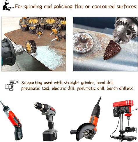 مجموعة أدوات الصنفرة ذات العجلات الكاشطة، 48 قطعة من ملحقات الصنفرة المثقاب، عجلة صنفرة ذات 80 حبيبة لمطحنة القالب، عجلة صنفرة ذات رفرف من ورق الصنفرة الكاشطة على شكل مخروطي من أكسيد الألومنيوم مقاس 1/4 بوصة لإزالة الصدأ in Kuwait