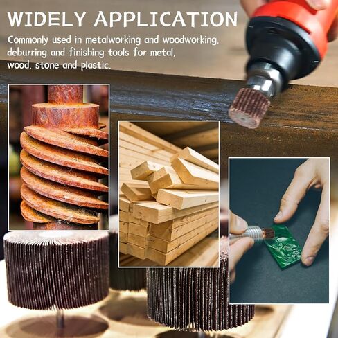 مجموعة أدوات الصنفرة ذات العجلات الكاشطة، 48 قطعة من ملحقات الصنفرة المثقاب، عجلة صنفرة ذات 80 حبيبة لمطحنة القالب، عجلة صنفرة ذات رفرف من ورق الصنفرة الكاشطة على شكل مخروطي من أكسيد الألومنيوم مقاس 1/4 بوصة لإزالة الصدأ in Kuwait