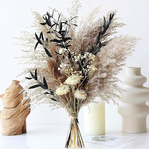Fall Decor Dried Pampas Grass Decor for Home 101Pcs Fluffy Dried Flowers Bouquet for Autumn Decorations Thanksgiving Table Centerpieces Boho Home Rustic Farmhouse Decor in Saudi Arabia