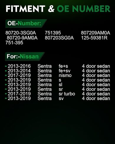 Front Right Passenger Side Power Window Regulator with Motor for:-Nissan Sentra 2013 2014 2015 2016 2017 2018 2019, 4 Door Sedan with 2 Pins Replace OE# 751-395 in Saudi Arabia