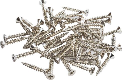 Rok Hardware #7 x 1" Deep/Coarse Thread Phillips Flat Head Screws Nickel Plated, 100 Pack in Saudi Arabia