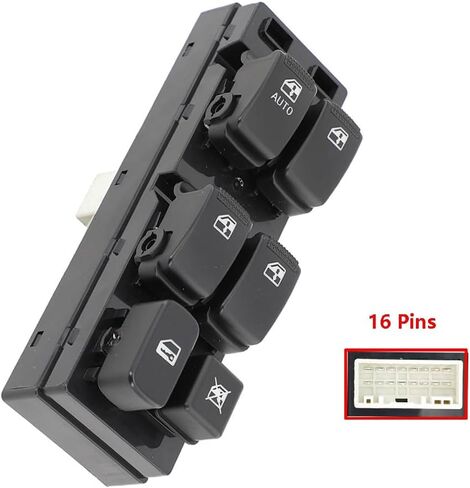 for LHD Sorento 2002-2009 Master Window Lifter Switch Control Button 16 Pin 93570-3E410-BL for high Configuration Version in Saudi Arabia