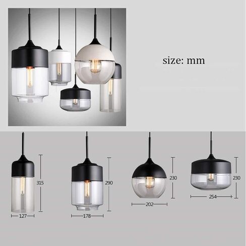 LNPTAL Modern Loft Nordic Pendant Light, Glass Hanging Lamp FixtureAdjustable LED Chandelier for Kitchen Island, Dining Room, Bedroom, Bar Counter(Amber,D) in Saudi Arabia