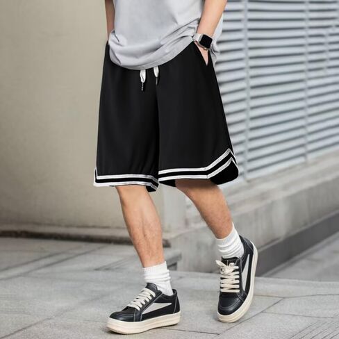 High Performance Athletic and Sports Shorts - Lightweight Ice Silk Material - Comfortable and Versatile Shorts - Black in Saudi Arabia