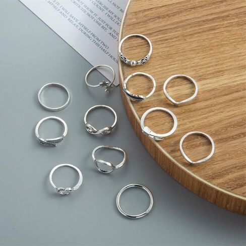 12Pcs Knuckle Rings Sets for Women Stackable Rings,Bohemian Punk Retro Vintage Joint Finger Gold Rings for Women Men Hollow Carved Snake Rings in Saudi Arabia