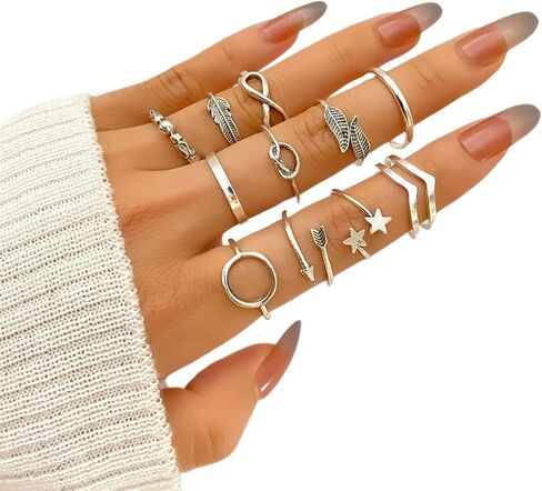 12Pcs Knuckle Rings Sets for Women Stackable Rings,Bohemian Punk Retro Vintage Joint Finger Gold Rings for Women Men Hollow Carved Snake Rings in Saudi Arabia