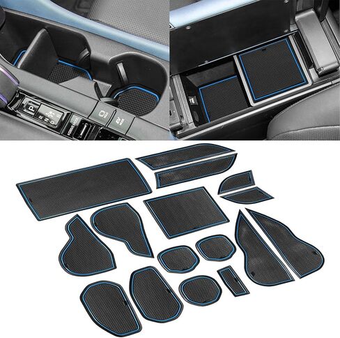 SENSHINE Cup Holder Insert for Toyota Crown Accessories 2023 2024 2025 Center Console Liner Door Pocket Non-Slip Anti Dust Pad Premium Interior 16Pcs Set (Black Trim) in Saudi Arabia
