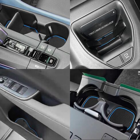 SENSHINE Cup Holder Insert for Toyota Crown Accessories 2023 2024 2025 Center Console Liner Door Pocket Non-Slip Anti Dust Pad Premium Interior 16Pcs Set (Black Trim) in Saudi Arabia