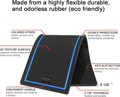 SENSHINE Cup Holder Insert for Toyota Crown Accessories 2023 2024 2025 Center Console Liner Door Pocket Non-Slip Anti Dust Pad Premium Interior 16Pcs Set (Black Trim) in Saudi Arabia