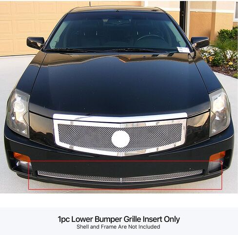 APS Compatible with Cadillac CTS 2003-2007 Lower Bumper Stainless Steel Chrome Mesh Front Grill Grille Insert S18-T87357A in Saudi Arabia