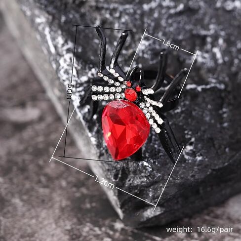 Halloween Rings for Women Gothic Spider Ring Statement Insect Shape Black Rhinestone Ring Adjustable Punk Halloween Costume Party Jewelry Gift in Saudi Arabia