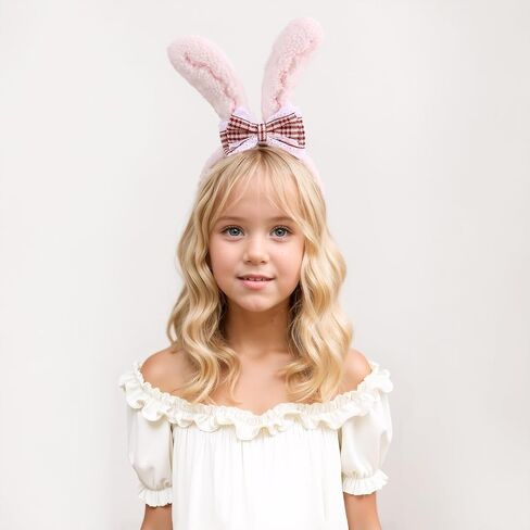 Bunny Ears Headband for Women Easter Hair Accessories Rabbit Ears Headband Plush Rabbit Cosplay Costume Party in Saudi Arabia