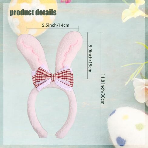 Bunny Ears Headband for Women Easter Hair Accessories Rabbit Ears Headband Plush Rabbit Cosplay Costume Party in Saudi Arabia