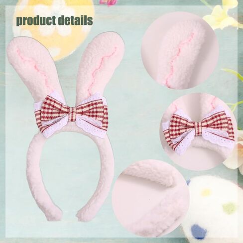 Bunny Ears Headband for Women Easter Hair Accessories Rabbit Ears Headband Plush Rabbit Cosplay Costume Party in Saudi Arabia