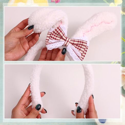 Bunny Ears Headband for Women Easter Hair Accessories Rabbit Ears Headband Plush Rabbit Cosplay Costume Party in Saudi Arabia