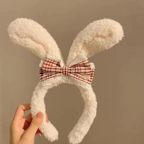 Bunny Ears Headband for Women Easter Hair Accessories Rabbit Ears Headband Plush Rabbit Cosplay Costume Party in Saudi Arabia