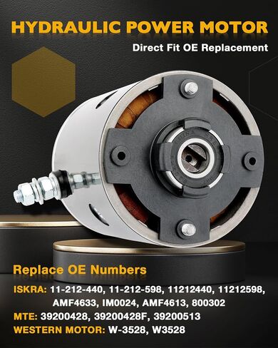 محرك المضخة الهيدروليكية، استبدال عمود Iskra المشقوق 11-212-440، 11-212-598، AMF4633، 39200428F، متوافق مع جهاز تسوية المنزل بمحرك Rv والنظام الهيدروليكي MTE، مجموعة مضخة تروس الطاقة الكهربائية، 12 فولت in Saudi Arabia