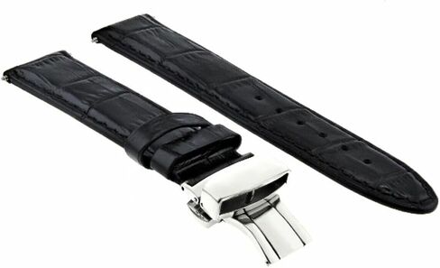 حزام ساعة جلدي من Ewatchparts مقاس 24 ملم متوافق مع ساعة سيتيزن ايكو درايف E650-S0751 باللون الأسود in Saudi Arabia