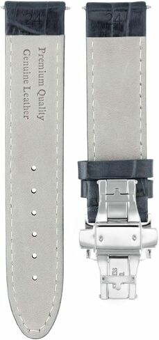حزام ساعة جلدي من Ewatchparts مقاس 24 ملم متوافق مع ساعة سيتيزن ايكو درايف E650-S0751 باللون الأسود in Saudi Arabia
