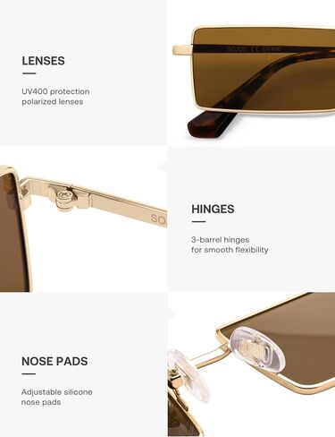 SOJOS Narrow Rectangle Polarized Sunglasses Womens Mens Retro Sun Glasses Vintage Shades SJ1249A in Saudi Arabia