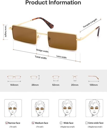 SOJOS Narrow Rectangle Polarized Sunglasses Womens Mens Retro Sun Glasses Vintage Shades SJ1249A in Saudi Arabia