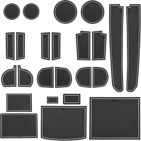 SENSHINE for Nissan Frontier Crew Cab 2005-2020 Nissan Xterra Accessories 2005-2015 Cup Holder Insert Center Console Liner Door Pocket Slot Mats Non-Slip Anti Dust Custom Interior 24PC Set(Black Trim) in Saudi Arabia